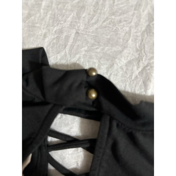 🌵4/$25 Entro Women's Size Large L Black Dress 3/4 Sleeve Keyhole Flowy Soft - Picture 7 of 7